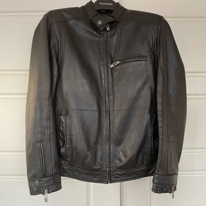 Mens Danier Black Leather Jacket Size Medium
